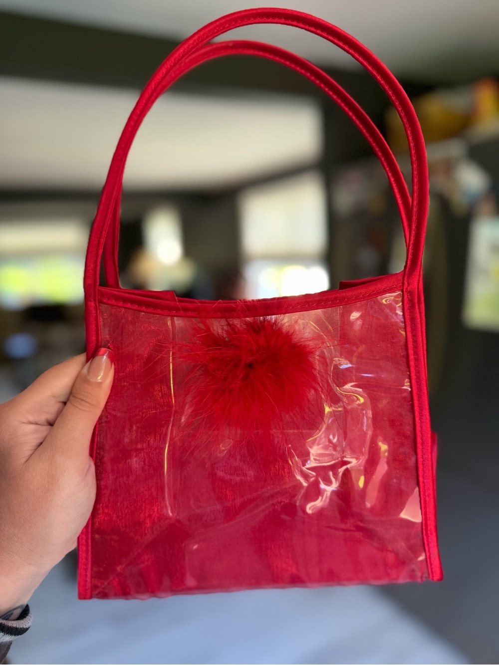 Victorias Secret Feather Metallic Mesh Purse
